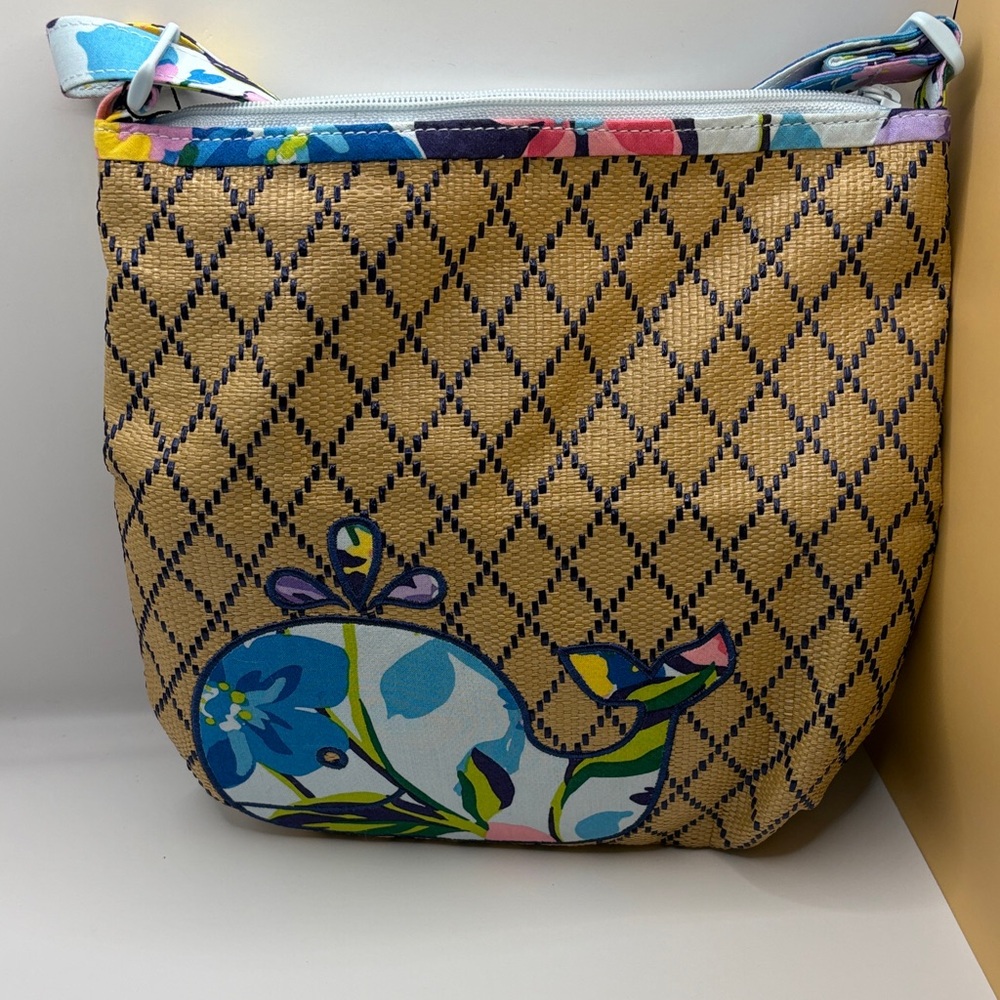 Vera Bradley Tan Bag with Floral Whale Design